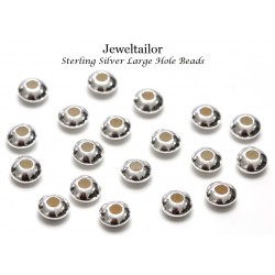 10-40 Sterling Silver .925 Large Hole Saucer Disc Spacer Beads 5mm ~ Jewellery Making Essentials